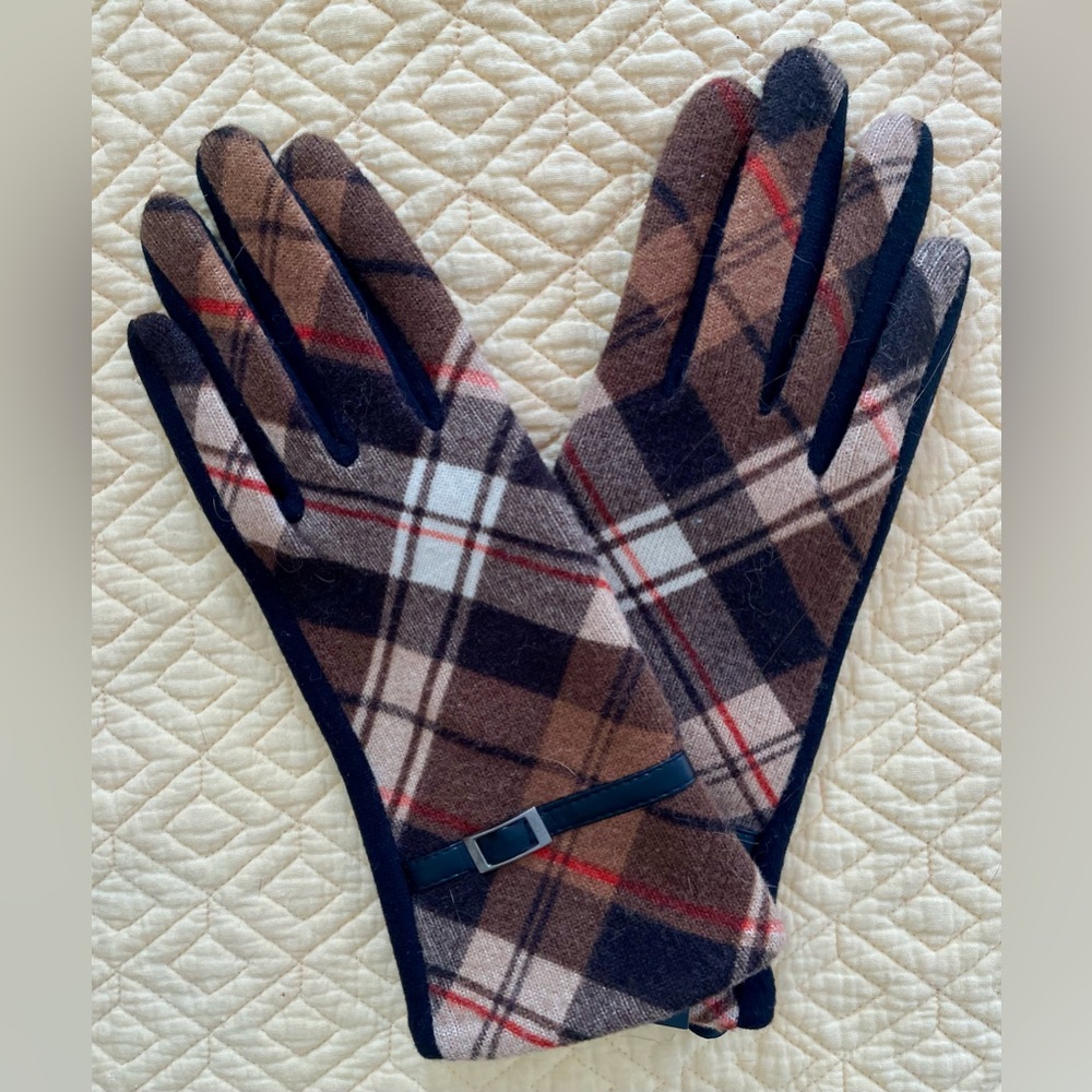 🆕 Elegant Plaid Wool Gloves with Buckle by CHANCE